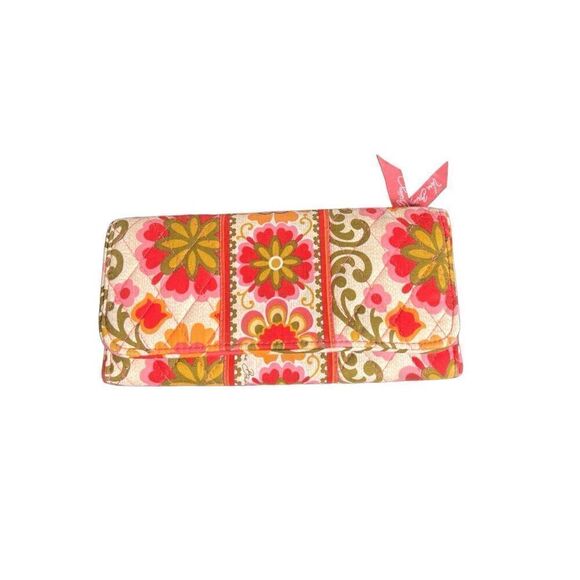 Vera Bradley Folkloric Floral Trifold Wallet - Picture 1 of 5